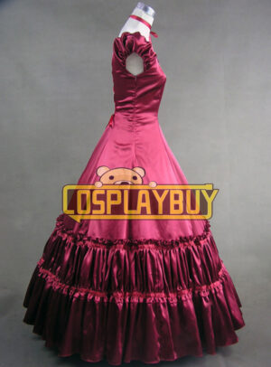 Victorian Lolita Civil War Gothic Lolita Dress Satin Red