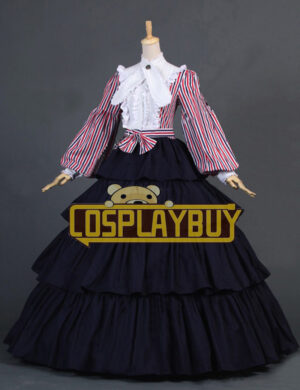 Victorian Lolita Civil War Party Gothic Lolita Dress Navy Blue
