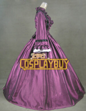 Victorian Lolita Civil War Satin Evening Gothic Lolita Dress Dark Mauve