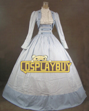 Victorian Lolita Civil War Stripes Reenactment Stage Punk Lolita Dress