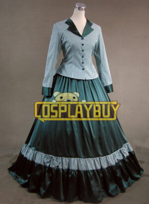 Victorian Lolita Civil War Tartan Gothic Lolita Dress Green
