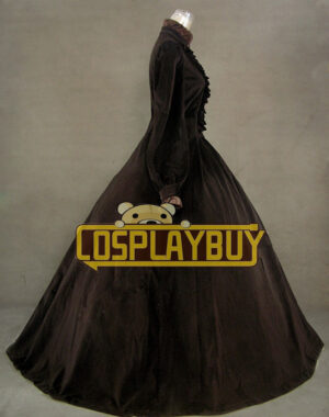 Victorian Lolita Civil War Velvet Punk Lolita Dress Brown
