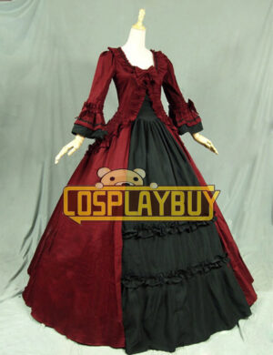 Victorian Lolita Colonial Renaissance Gothic Dress Red