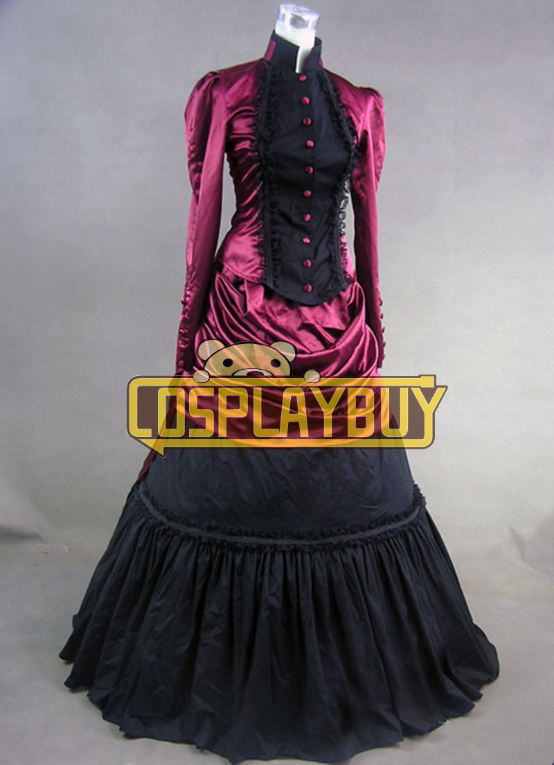 Victorian Lolita French Bustle Formal Gothic Lolita Dress Red - Cosplay Buy