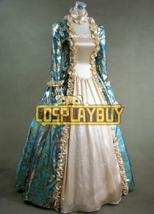 Victorian Lolita Georgian Reenactment Gothic Dress Blue
