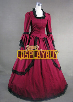 Victorian Lolita Lace Marie Antoinette Gothic Lolita Dress Red