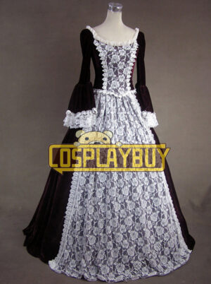 Victorian Lolita Marie Antoinette Gothic Dress Dark Red