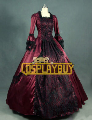 Victorian Lolita Marie Antoinette Lace Gothic Lolita Dress Burgundy