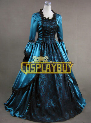 Victorian Lolita Marie Antoinette Lace Gothic Lolita Dress Lake Blue