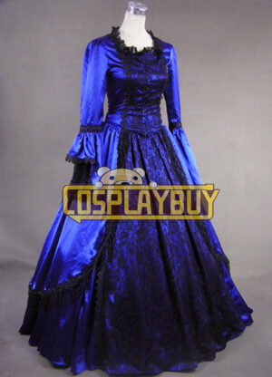 Victorian Lolita Marie Antoinette Lace Gothic Lolita Dress Royal Blue