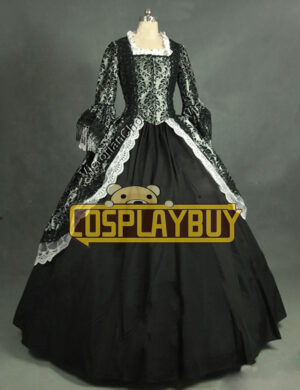 Victorian Lolita Marie Antoinette Theatre Gothic Lolita Dress Grey Floral
