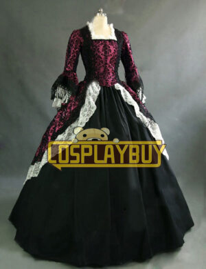 Victorian Lolita Marie Antoinette Theatre Gothic Lolita Dress Red Floral