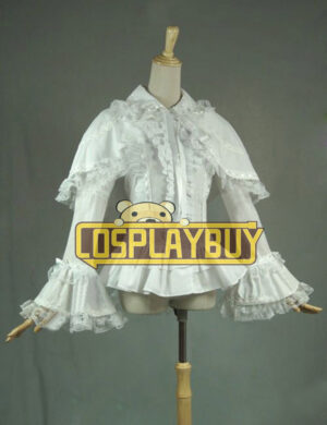 Victorian Lolita Reenactment Lace Ruffle Blouse Gothic Lolita Dress White