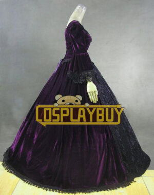 Victorian Lolita Reenactment Period Velvet Lace Gothic Lolita Dress