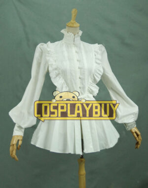 Victorian Lolita Reenactment Romantic Ruffle Blouse Gothic Lolita Dress White