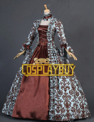 Victorian Lolita Reenactment Stage Antique Gothic Lolita Dress Brown Floral
