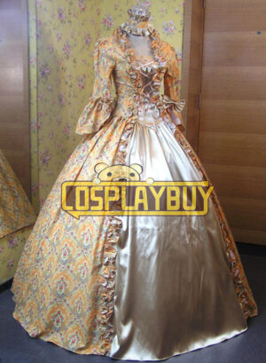 Victorian Lolita Reenactment Stage Antique Gothic Lolita Dress Maize Floral
