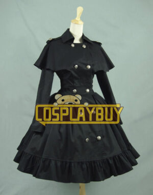Victorian Lolita Reenactment Stage Cape Coat Gothic Lolita Dress Black