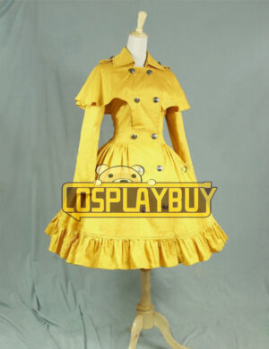 Victorian Lolita Reenactment Stage Cape Coat Gothic Lolita Dress Yellow