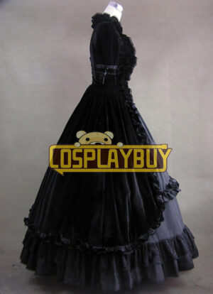 Victorian Lolita Renaissance Velvet Gothic Lolita Dress Black