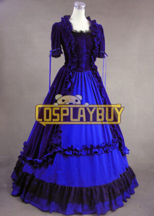 Victorian Lolita Renaissance Velvet Gothic Lolita Dress Blue