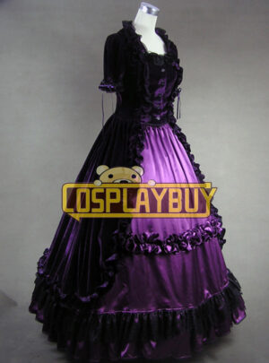 Victorian Lolita Renaissance Velvet Gothic Lolita Dress Purple