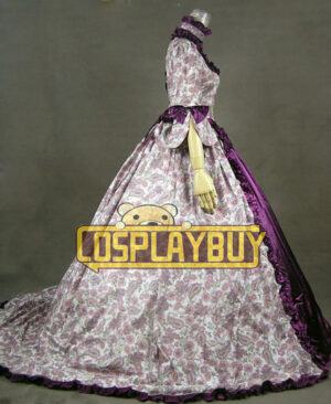 Victorian Lolita Renaissance Wedding Gothic Lolita Dress Purple Floral