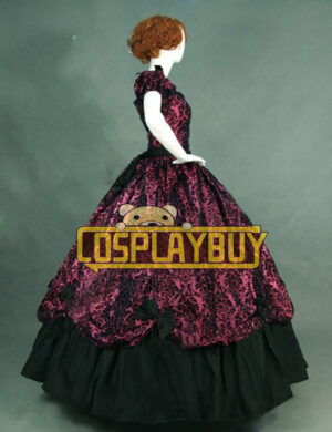 Victorian Lolita Southern Belle Brocade Gothic Lolita Dress Red Floral