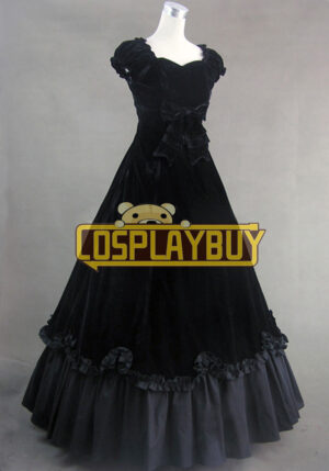 Victorian Lolita Southern Belle Civil War Gothic Lolita Dress Black