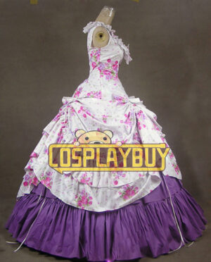 Victorian Lolita Southern Belle Civil War Sweet Gothic Lolita Dress Purple Floral