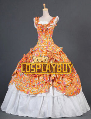 Victorian Lolita Southern Belle Formal Gothic Lolita Dress Orange Floral