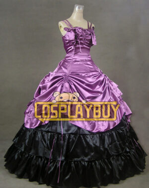 Victorian Lolita Southern Belle Gothic Lolita Dress Satin Lavender