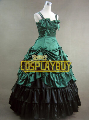 Victorian Lolita Southern Belle Gothic Lolita Dress Satin Olive