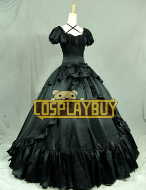 Victorian Lolita Southern Belle Reenactment Gothic Lolita Dress Black