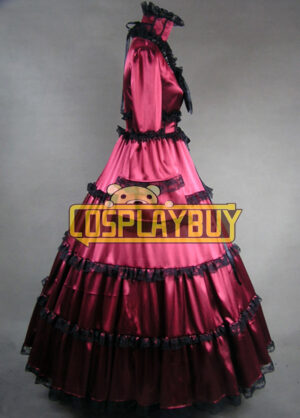 Victorian Lolita Southern Belle Satin Gothic Lolita Dress Red
