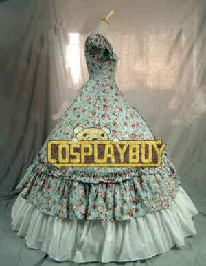 Victorian Lolita Southern Belle Theatre Gothic Lolita Dress Green Floral