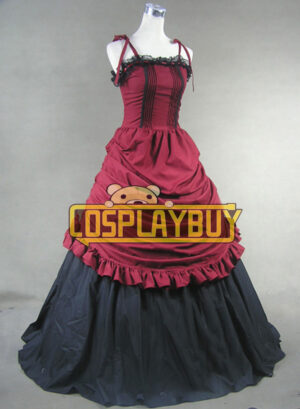 Victorian Lolita Southern Civil War Belle Gothic Lolita Dress Red