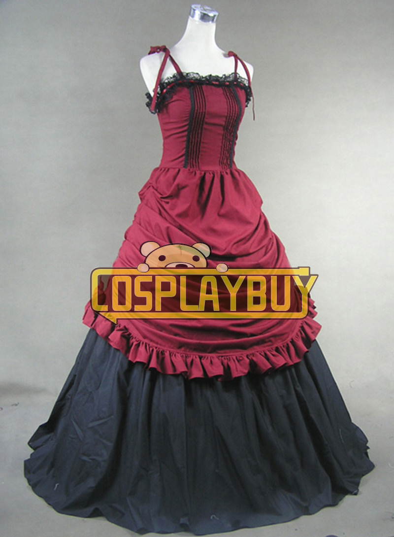 Victorian Lolita Southern Civil War Belle Gothic Lolita Dress Red ...