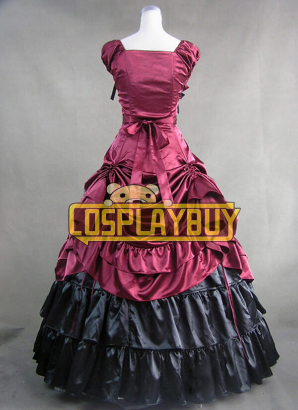 Victorian Lolita Southern Civil War Reenactment Gothic Lolita Dress Red ...