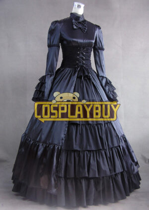 Victorian Lolita Steampunk Corset Gothic Lolita Dress Black