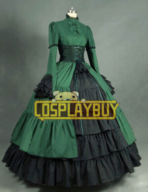 Victorian Lolita Steampunk Corset Gothic Lolita Dress Olive