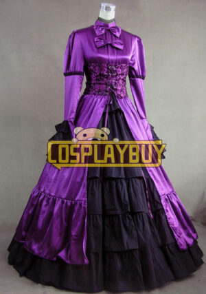 Victorian Lolita Steampunk Corset Gothic Lolita Dress Purple