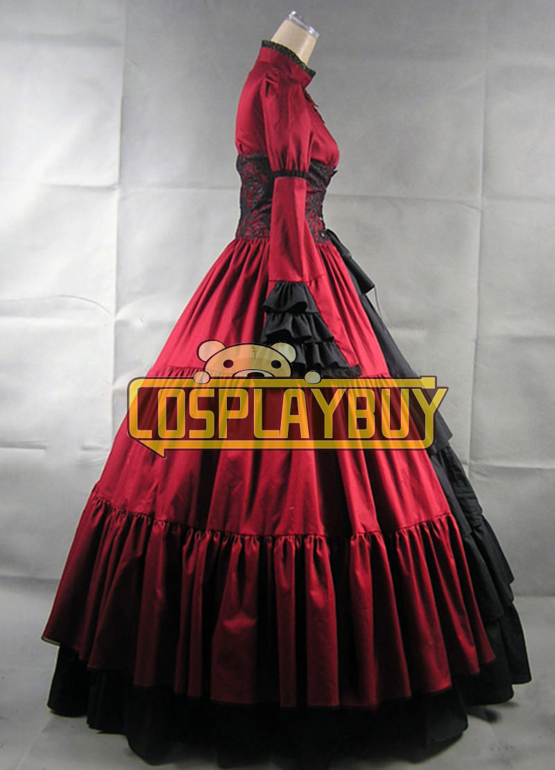 Victorian Lolita Steampunk Corset Gothic Lolita Dress Red - Cosplay Buy
