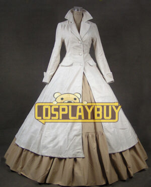 Victorian Lolita Steampunk Velvet Coat Gothic Lolita Dress Beige
