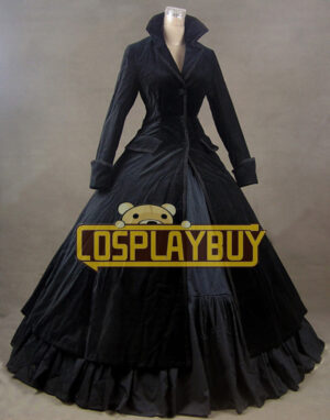 Victorian Lolita Steampunk Velvet Coat Gothic Lolita Dress Black
