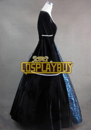 Victorian Lolita Velvet Renaissance Gothic Lolita Dress Blue