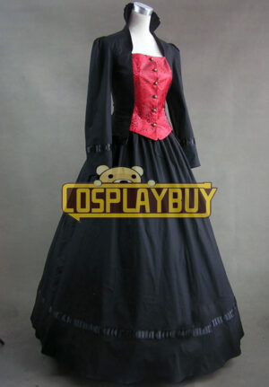 Victorian Lolita Vintage Brocade Gothic Lolita Dress Black