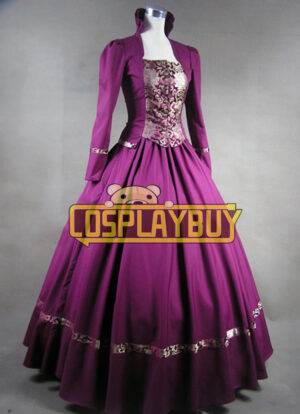 Victorian Lolita Vintage Brocade Gothic Lolita Dress Purple