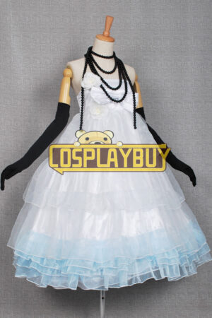 Vocaloid 2 Cosplay Hatsune Miku White Blue Dress