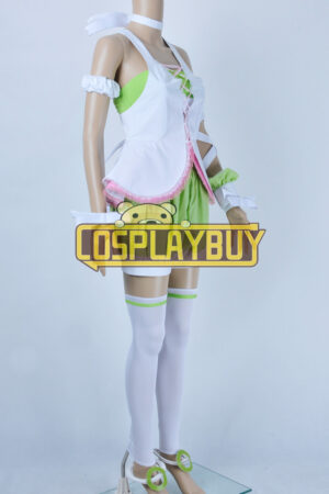 Vocaloid 2 Cosplay Kagamine Rin Green Pink Costume